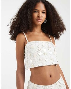 ASOS Scarf Detail Embellished Co-ord Vest - Brown