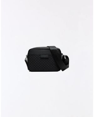 Bershka Monogram Crossbody Bag - Black