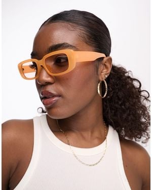 Monki Small Rectangle Sunglasses - White