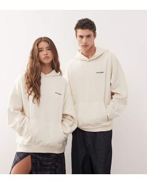 Collusion Unisex Boxy Hoodie - Natural