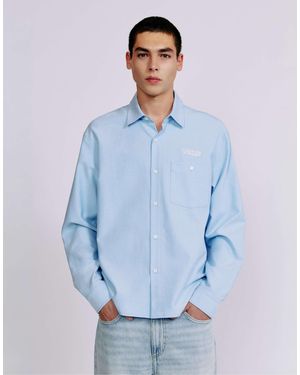 Pull&Bear Hemd mit stickerei und langen ärmeln - Blau