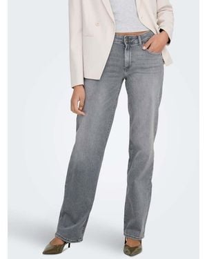 ONLY Jeans Dritti Medio - Grigio