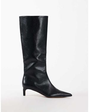 TOPSHOP Botas Altas Hasta La Rodilla Con Tacón Bajo En - Negro