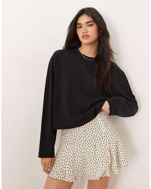 ASOS Long Sleeve Boxy Cropped T-shirt - Black