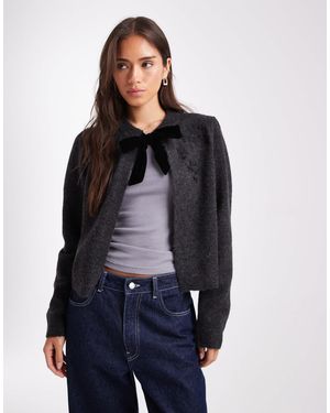 French Connection – bestickte strickjacke - Blau