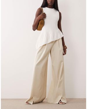 Nobody's Child Tailored Pleat Front Pants - Natural
