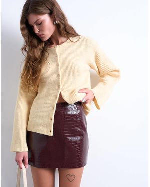 TOPSHOP Faux Snake Patent Leather Mini Skirt - Purple