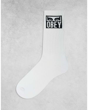 Obey – e socken mit logomotiv mit zwei augen - Weiß