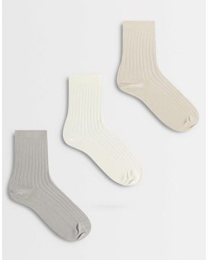 ASOS Pack Of 3 Super Soft Ribbed Socks - White