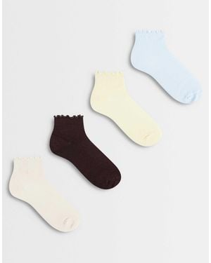 New Look 4 Pack Frill Top Socks - White