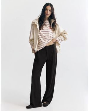 Pull&Bear Tailored Darted Trousers - Black