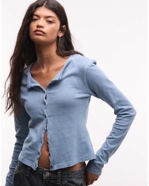Weekday Slim Fit Jersey Cardigan - Blue