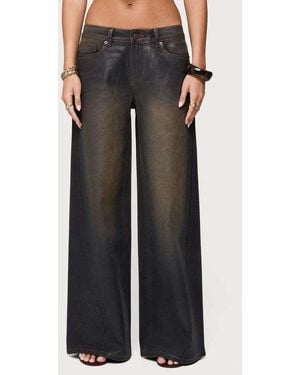 Edikted Oversized Mud Wash Low Rise Jeans - Black