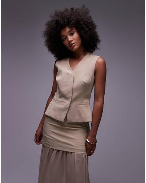 ASOS Tailored High Break Point Waistcoat - Natural