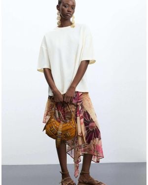 Desigual T-shirt en maille à manches courtes - Blanc