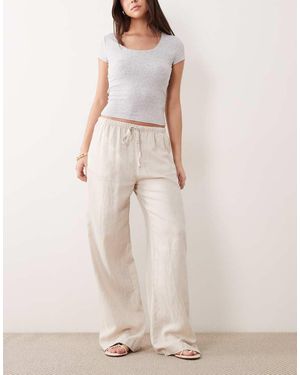 Cotton On Haven Wide Leg Linen Blend Pant - Natural