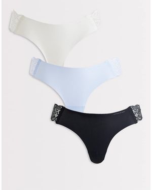 Cotton On Pack De 3 Braguitas De Color Negro, Azul Y Blanco Sin Costuras Party Pants De