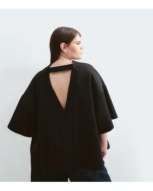 ARRANGE Curve Top Squadrato Con Schiena Scoperta - Nero