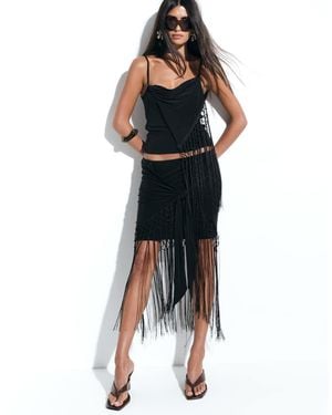 ASOS Co-ord Fringed Skirt - Black