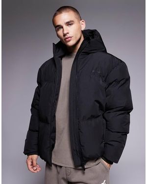 Good For Nothing Hooded Puffer Jacket - Grey