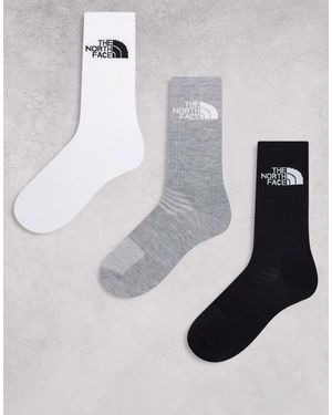 The North Face Simple Dome 3 Pack Logo Socks - White