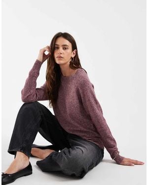 Vero Moda Round Neck Knitted Jumper - Purple