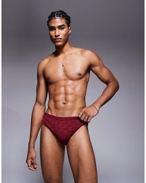 ASOS Textu Swim Brief - Red
