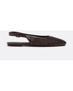Stradivarius Braided Slingback Ballet Flats - White