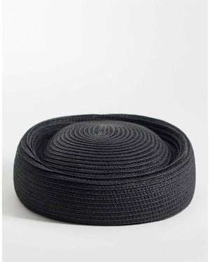ASOS Straw Pillbox Hat - Black
