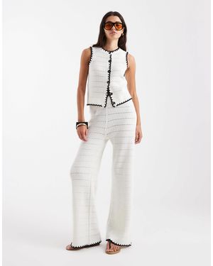 New Look Pantalon d'ensemble à points - Blanc