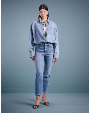 GOOD AMERICAN Soft Tech Good Legs Straight Jeans - Blue