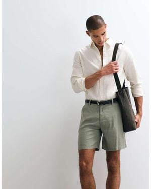 ASOS Co-Ord Wide Fit Linen Blend Shorts - Green