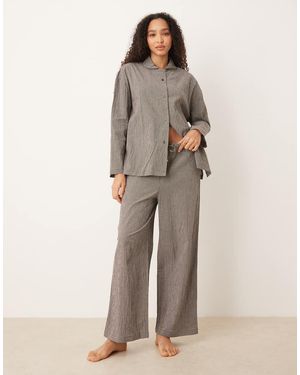 Mango Pijama De 2 Piezas A Cuadros Vichy Marrones De - Neutro