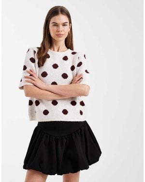 ASOS Interlock Bubble Hem Mini Skirt - White
