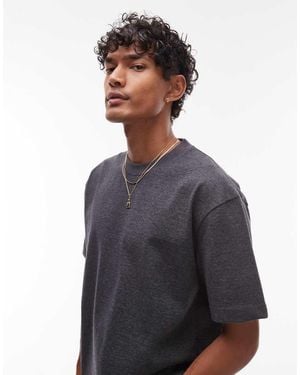 TOPMAN Premium Heavyweight Boxy Fit T-shirt - Grey