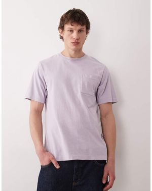 Farah Stacy Short Sleeve Garment Dye Pocket Logo T-shirt - Purple