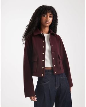 New Look Button Down Shacket - Blue