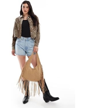 ONLY Cropped Denim Jacket - Brown