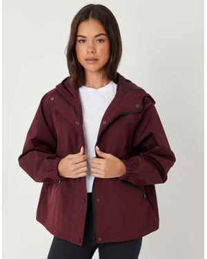 Threadbare Waterproof Hooded Funnel Neck Jacket - Purple