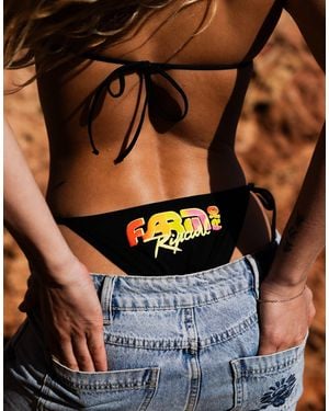 Rip Curl X farm – rio – seitlich gebundene, wendbare bikinihose mit buntem blumenmuster - Mehrfarbig