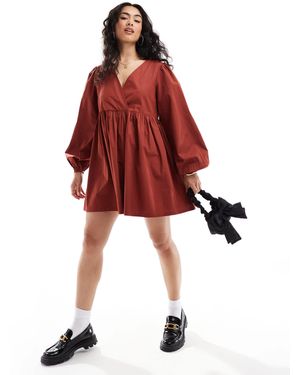 ASOS – kurzes baumwoll-hängerkleid - Rot