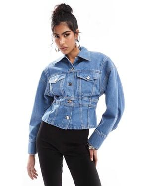 & Other Stories Denim Jack Met Korsettaille En Verlengde Schouder - Blauw