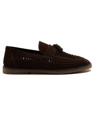 OFF THE HOOK 'Tiger' Loafer Tassel Casual Slip-On Leather Shoes - Black