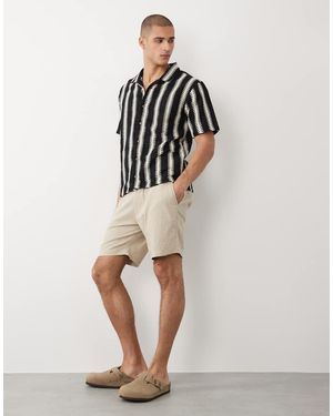Threadbare Pantalones Cortos Con Cordón Ajustable En La Cintura De Mezcla De Lino De -Neutro