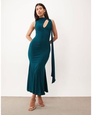 ASOS Figurformendes maxikleid mit schal-detail - Blau