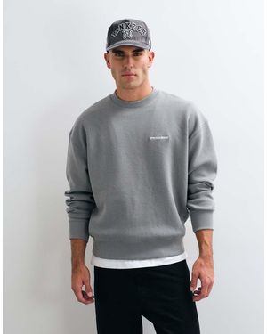 PEGADOR Tate Sudadera Extragrande Estructurada En Lavado - Gris