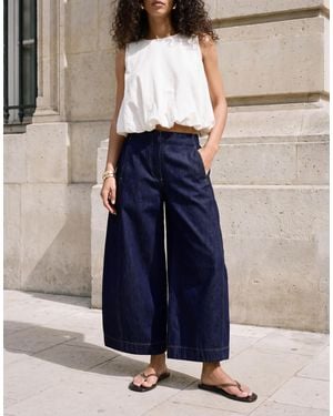 ASOS Clean Waistband Barrel Culottes - Blue
