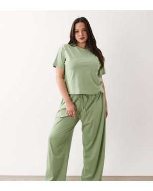 ASOS Asos Design Curve Mix & Match Cotton Pyjama Trouser - Green