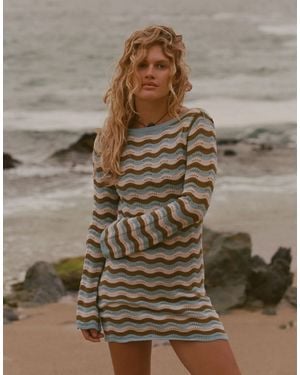 Rhythm – whispering tides – mini-strickkleid - Braun