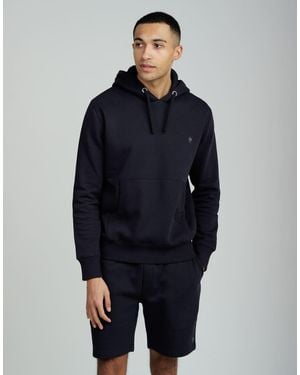 French Connection Cotton Blend Hoody And Shorts Co Ord Set - Blue